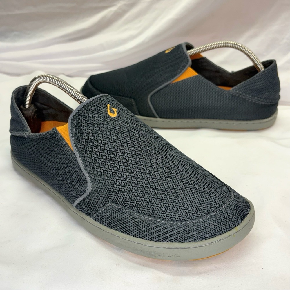 OluKai Nohea Mesh Slip On Loafers Mens US 9 Charcoal Grey Casual 10188-4040